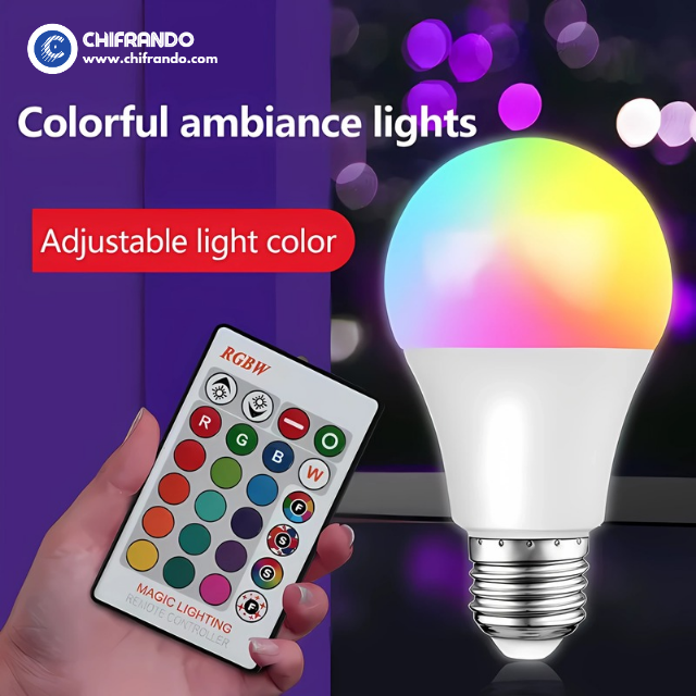 Smart RGB LED Bulb E27 – Multi-Color Light with Remote Control | Decorative Mood Lighting