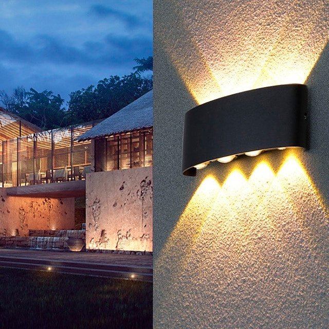 LED 8 Bulb Outdoor Up/Down Waterproof Wall Light