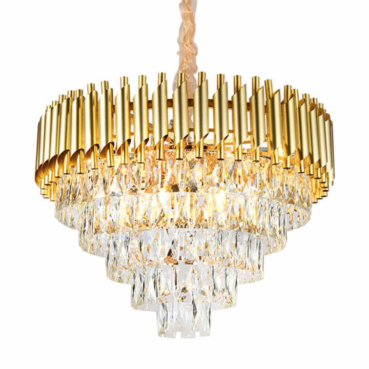 Round indoor luxury ceiling chandelier black gold LED home modern crystal Chandeliers & Pendant Lights