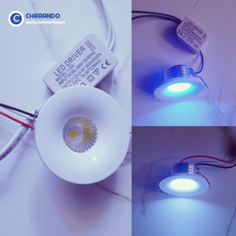 3W White/Blue LED Spot/TV Light