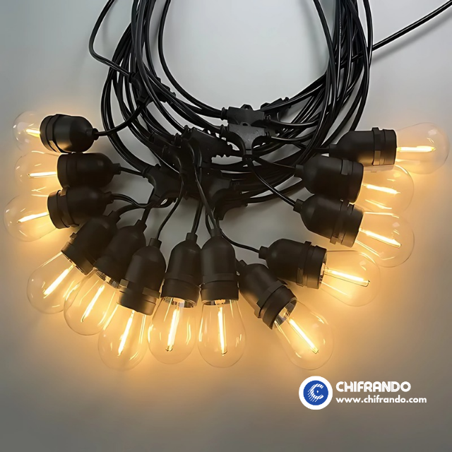 Decorative E27 String Light – Outdoor & Indoor Waterproof IP65 Bulb String Lighting